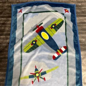 LAMBS & IVY BLANKET AIRPLANE SOFT THROW BABY KIDS BLANKET